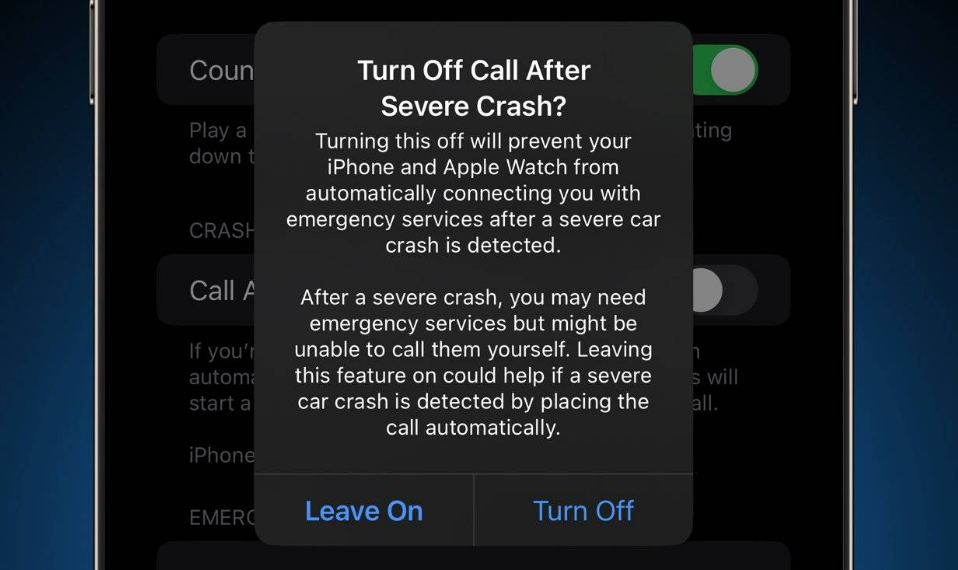 邯郸苹果14维修分享 iPhone 14 和 Apple Watch 上关闭崩溃检测 