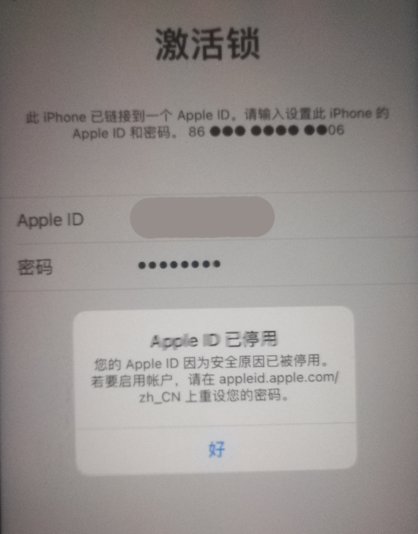 邯郸苹果手机维修分享iPhone 12 出现提示“Apple ID 已停用”怎么办 